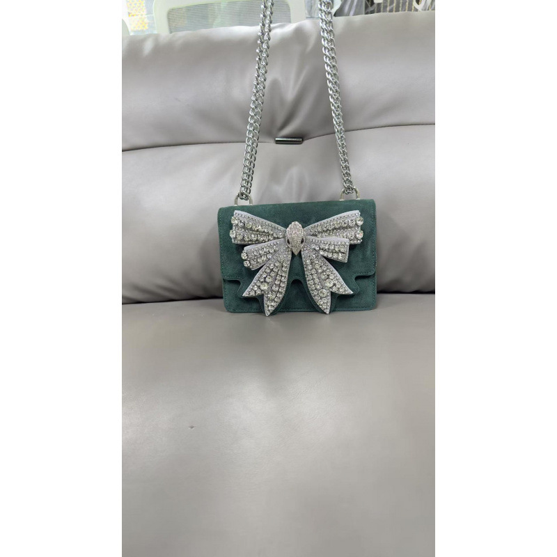 Bow Knot Mini Bag Banquet Fashion Women's Bag Sparkling Sweet Shoulder Crossbody Chain Bag Princess Girl Stylish Handbag - Thumbnail 5