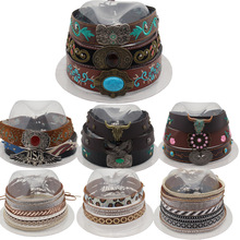 新款蒙古藏式牛头搭配饰小数多款民族风混搭通用草帽礼帽复古配饰