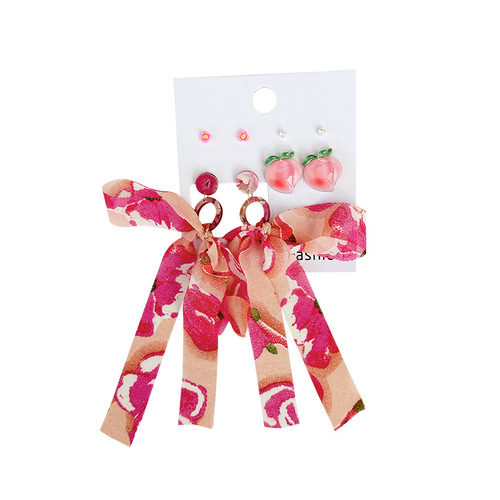 2024 new ins original design fashionable fresh forest earring set women's sweet cross-border earrings wholesale