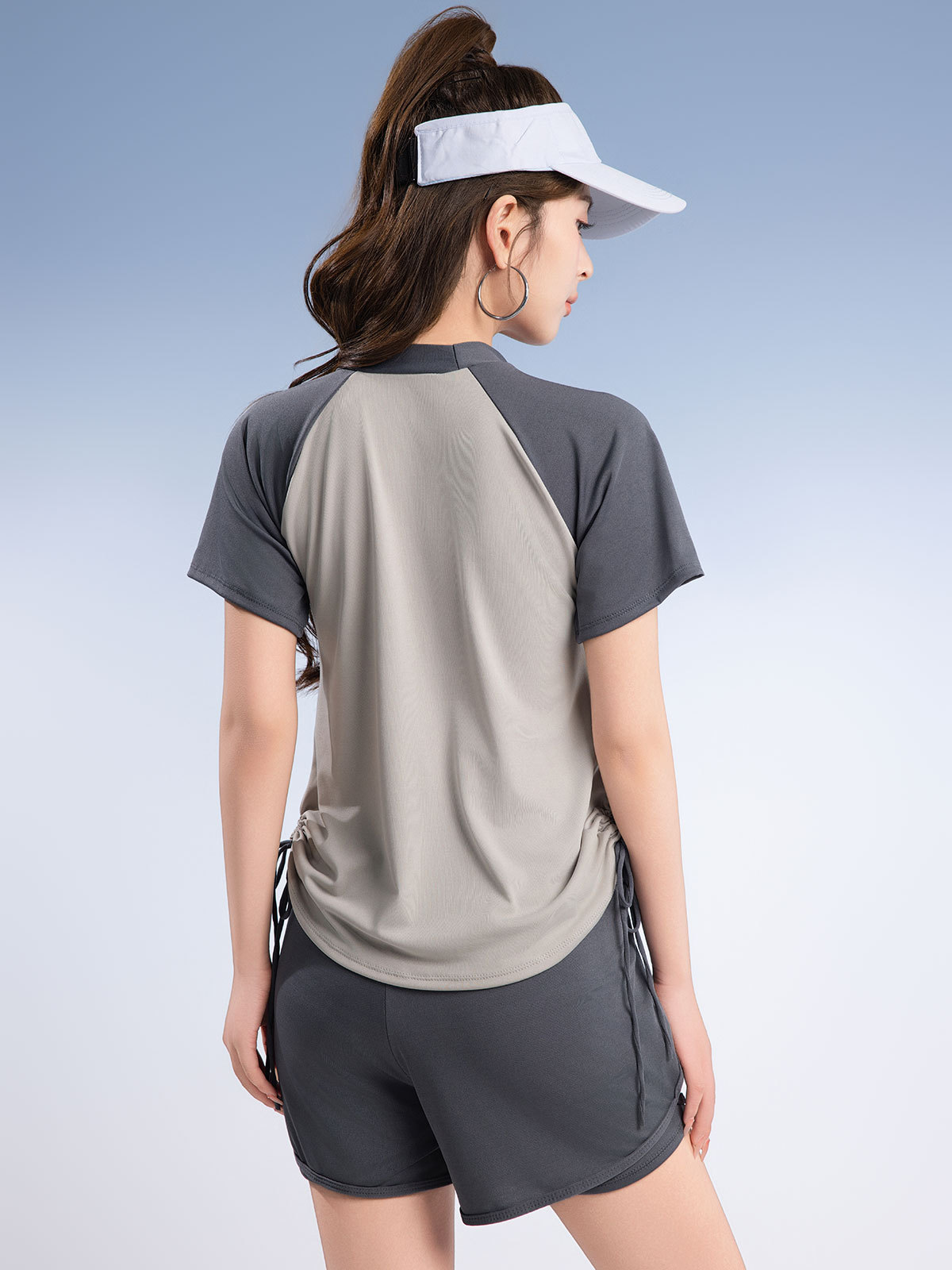 Traje de baño deportivo de talla grande para piscina femenina Pantalones cortos de manga corta conservadores divididos de mm gordos de dos piezas Traje de baño de 180 kg