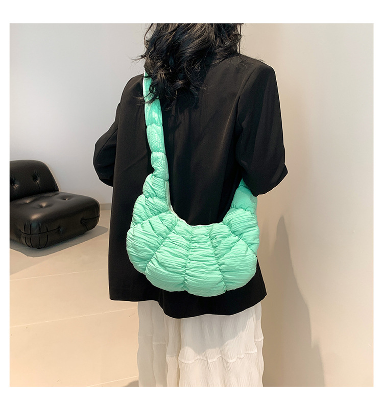 Women's Bags new croissant cloud bag pleated one shoulder crossbody sponge light versatile casual fashion dumpling women's bag_ipsvogv.com