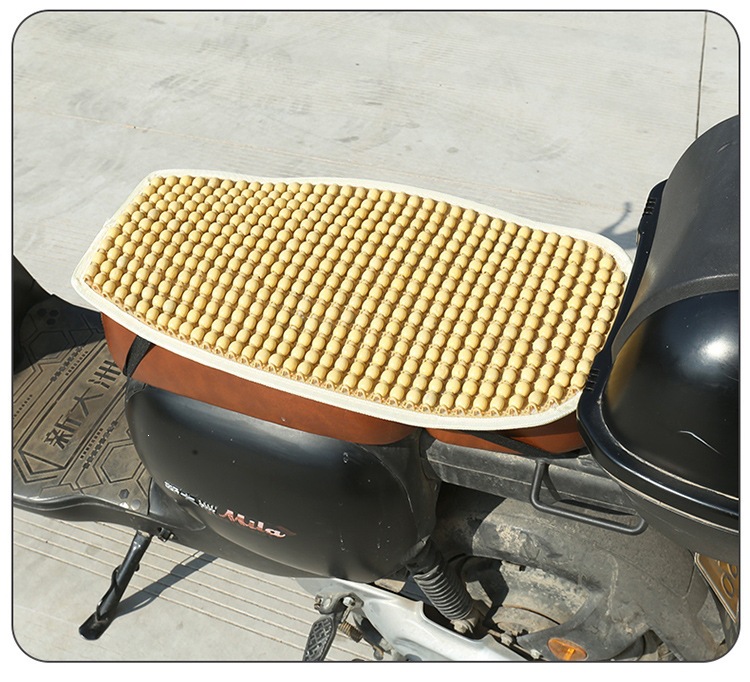 New Style Electric Vehicle Motorcycle Wooden Bead Seat Cushion Breathable Non-Slip Sun Protection Massage Cushion Universal Seat Cushion Wholesale