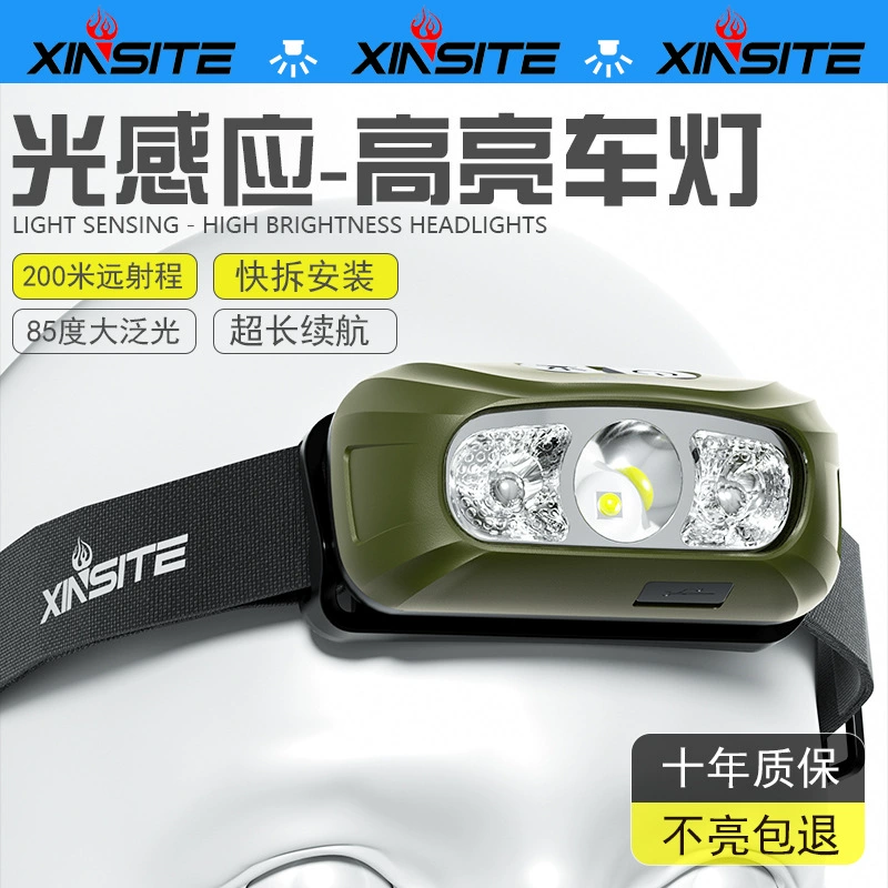 Трансграничные новые 2025 интеллектуальные индукционные фары легкие и сильные огни для рыбалки ночью