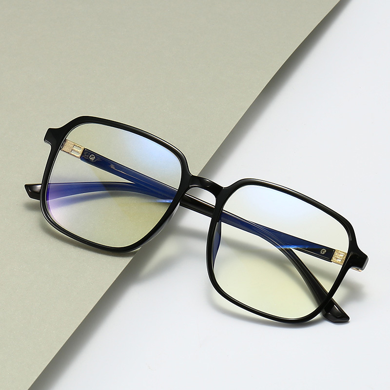 Veelzijdig minimalistisch TR90 Classic anti-blauwlicht zwart brillenmontuur voor woon-werkverkeer en dagelijks gebruik, universeel B-type internetstijl montuur._voghion.com