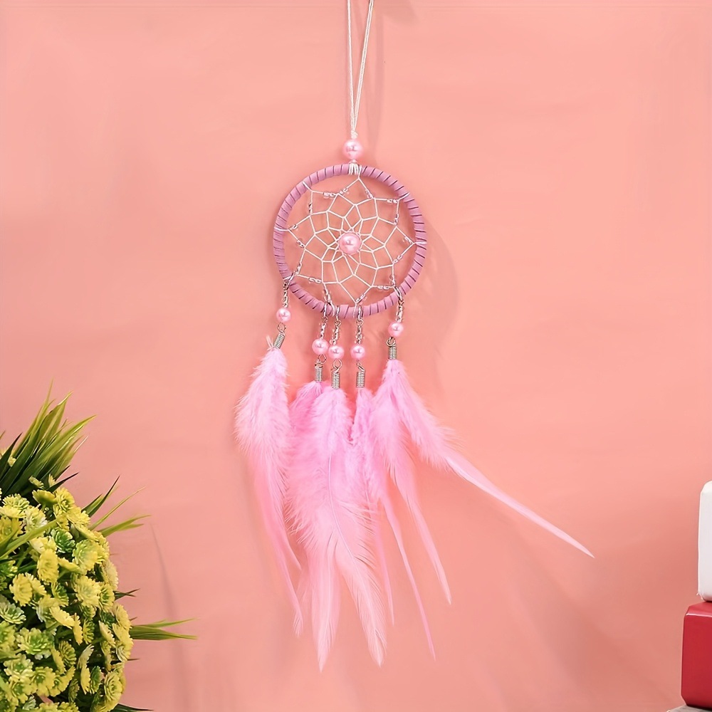 Transfronterizos de automóviles dreamcatcher red colgante bolsas decoración colgante decoración de automóviles plumas pequeños colgantes regalos de vacaciones
