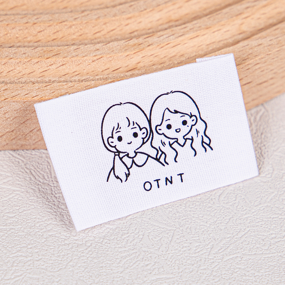 服装纯棉领标男女童装领标尺码棉带印标彩色丝网印儿童内衣商标