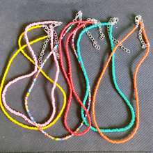 欧美新款流行创意潮流串珠项链女士短款小米珠锁骨链时尚配饰