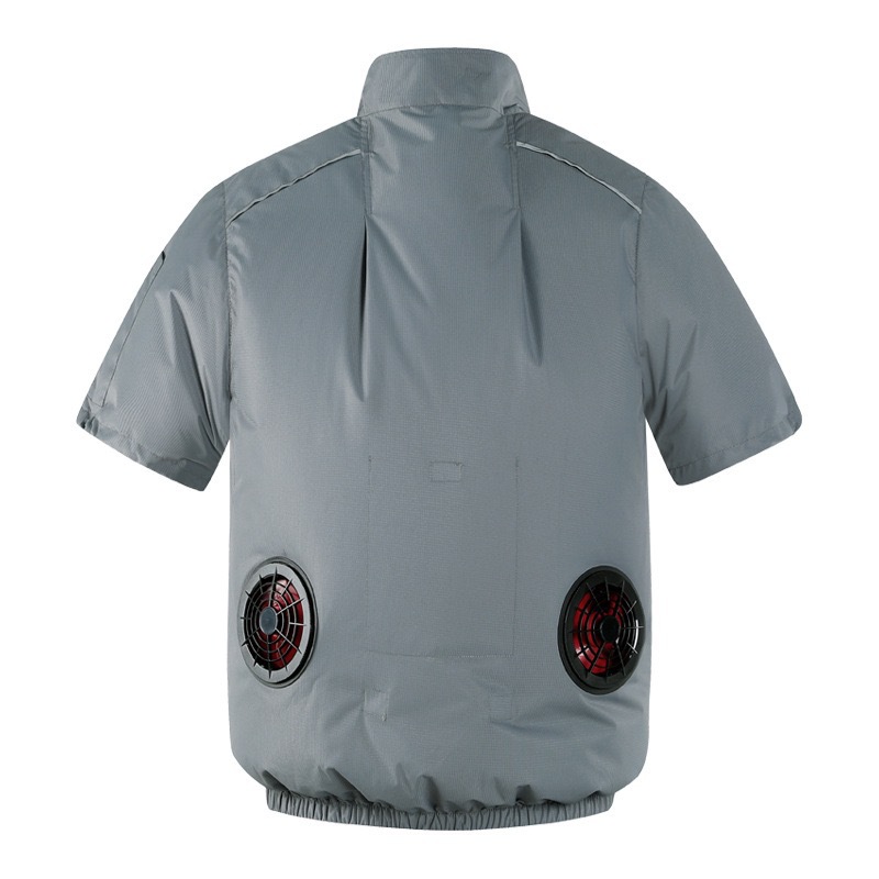 Transfronterizos con ventilador de ropa de aire acondicionado de enfriamiento inteligente de manga corta ventilador de sitio de construcción masculino soldadura de manga corta ropa de trabajo