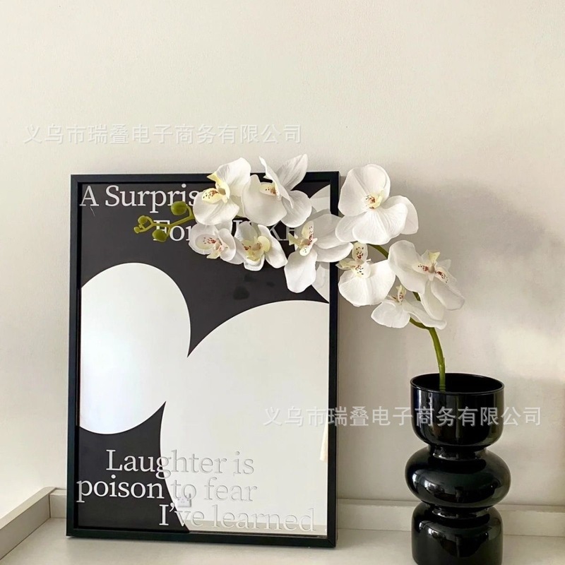 高仿单支蝴蝶兰仿真花9头手感3D蝴蝶兰假花绢花家居装饰摆件幸福|undefined