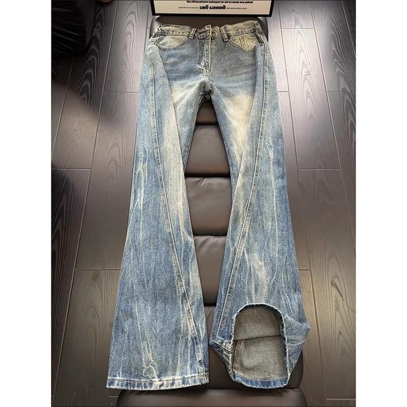 Men's Jeans, American High Street Vibe, Loose Fit, Slimming, Slightly Flared Long Pants Men's Jeans, American High Street Vibe, Loose Fit, Slimming, Slightly Flared Long Pants
