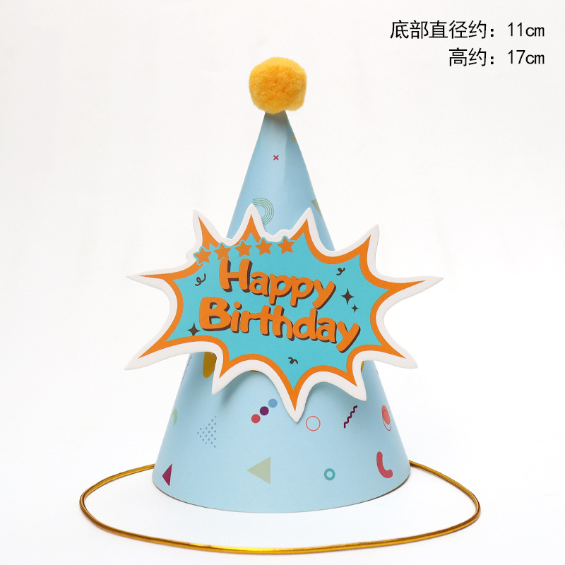 Sombreros de cumpleaños de embalaje independiente, sombreros de fiesta, sombreros de punta, sombreros de fiesta para bebés, sombreros de pastel