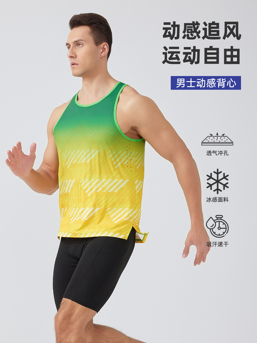 Chalecos de punzonado para hombres transfronterizos para correr, chalecos de Maratón de secado rápido, chalecos delgados para deportes al aire libre, Fitness sin mangas t