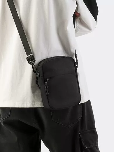Cross-Border Korean Version Ins Japanese Casual Small Shoulder Bag for Women, Simple Small Square Bag, Mini Phone Bag, Single Shoulder Crossbody Bag for Men