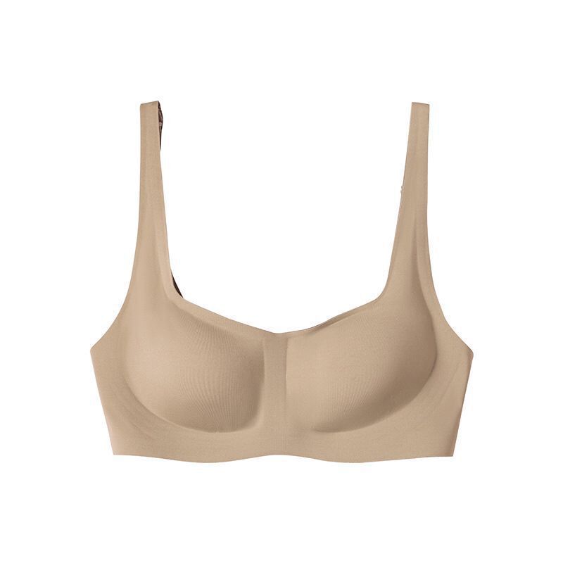 Jelly estilo francés cuello cuadrado sujetador ropa interior de las mujeres sin costuras inalámbrico de una pieza chaleco sujetador pequeño pecho empuja hacia arriba