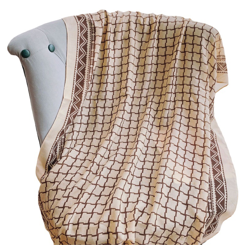 Bufanda de algodón y lino bufanda de protección solar delgada de verano para mujer chal de doble uso desgaste al aire libre primavera y otoño aire acondicionado protección del cuello entrega de una pieza