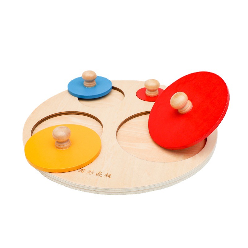 Figura geométrica panel rompecabezas calidad de madera Montessori material didáctico educación temprana juguetes educativos forma a juego tablero de agarre de mano