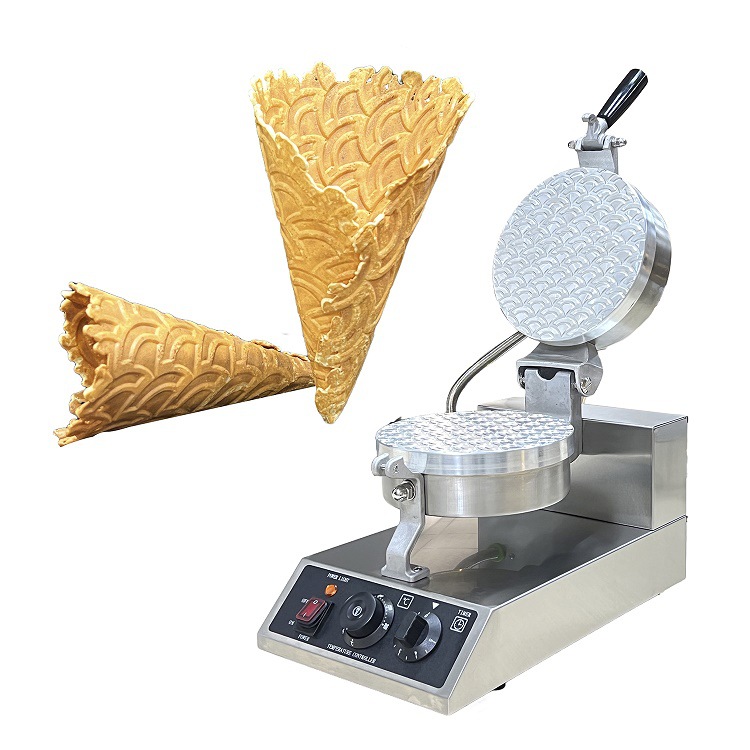 广州首飞商用手动版三角形花纹鸡蛋蛋筒机冰激凌酥脆卷筒机