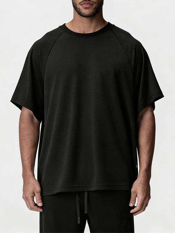 Summer short sleeve T-shirt with a round collar