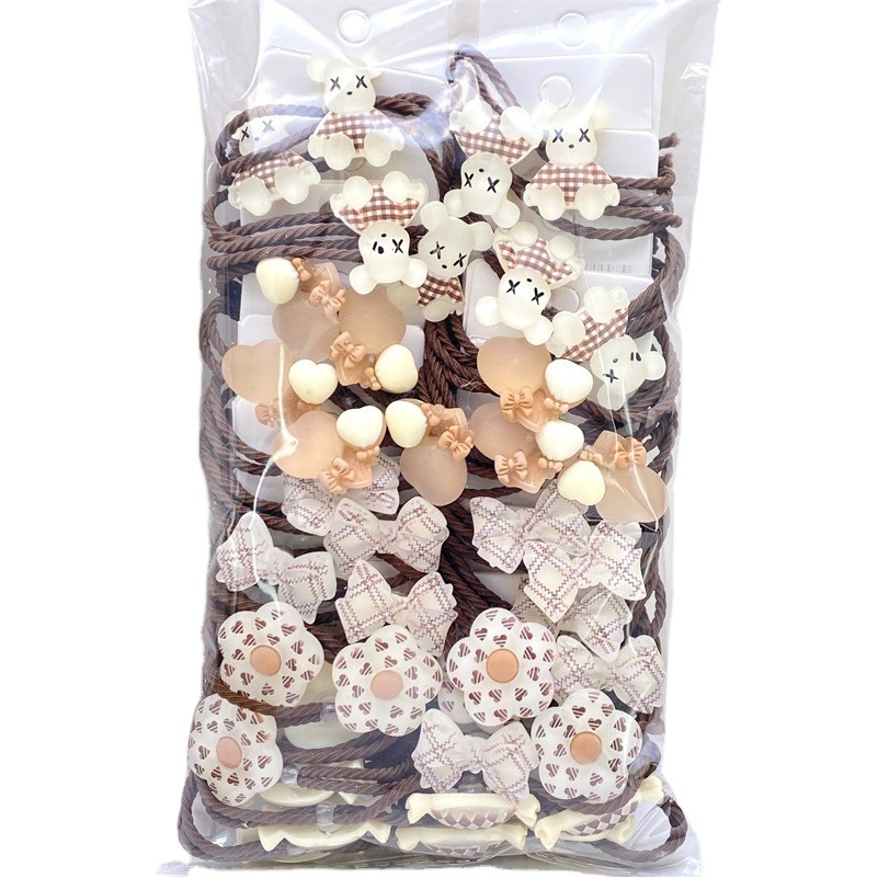 2023 estilo coreano nuevo amor diamante incrustado cuerda de pelo tarjeta banda de pelo anudada cuerda de pelo banda de goma 2 yuanes tienda de accesorios para el cabello tocado