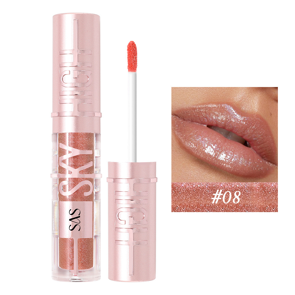 SAS venta al por mayor transfronteriza venta caliente espejo impermeable brillo de labios con luz de agua esmalte de labios nacarado hidratante SAC152