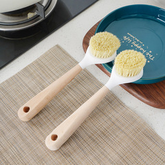 Wood-handled Pot Scrubber Household Long-handled Dishwasher Pot Scrubber Kitchen Multi-purpose Cleaning Brush Cleaning Gadget