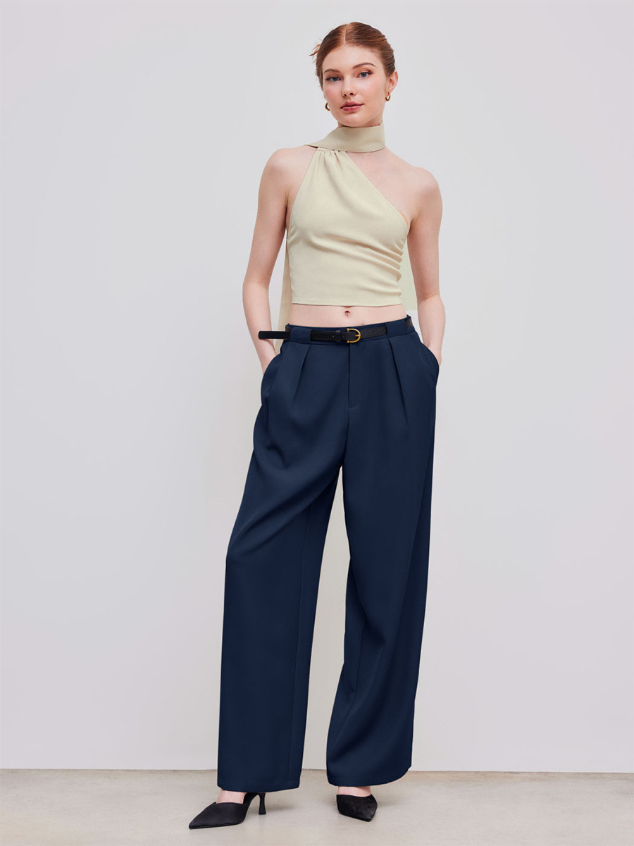 Trajes sueltos transfronterizos, pantalones de piernas de camisa, Europa y los Estados Unidos, otoño y invierno de 2025, nuevos pantalones rectos de cintura baja, temperamento de pantalones de viaje, mujeres image 3