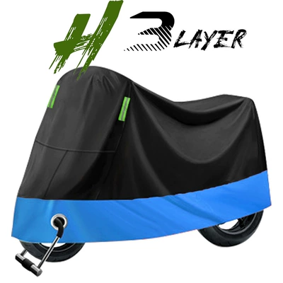 Cross-border motorcycle cover, motorcycle sun and rain protection cover, waterproof and dustproof universal sunshade cover, full cover (Car clothing) - m18080100cm-black-and-blue