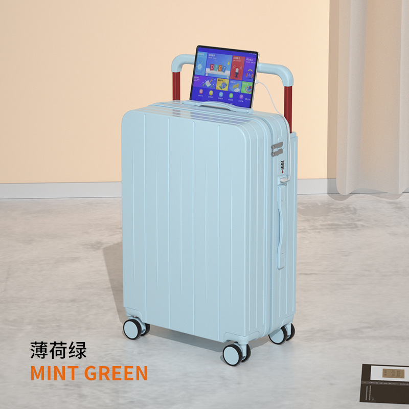 新款宽拉杆旅行箱男小清新行李箱女20寸登机箱24寸密码箱子万向轮|undefined