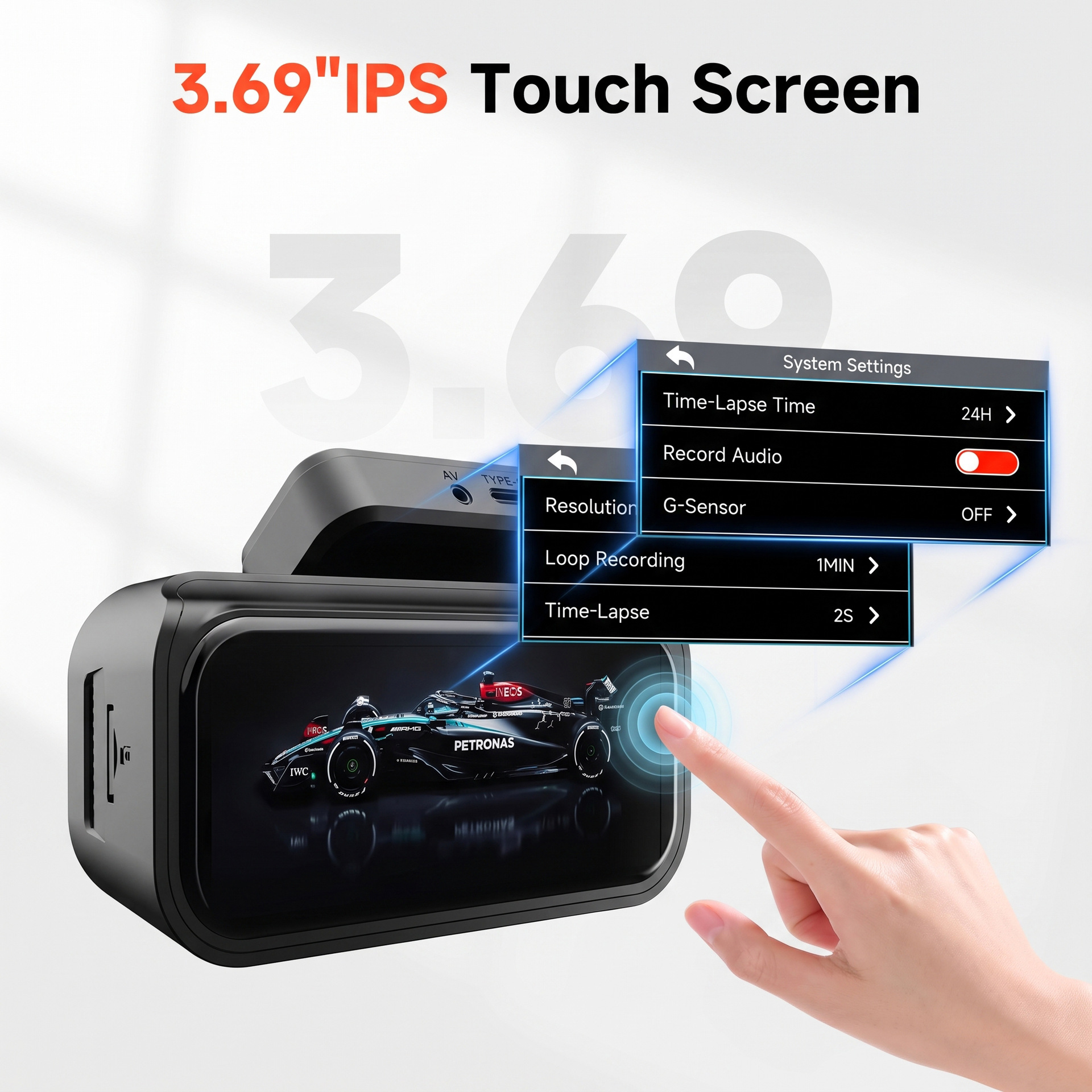 Cross-border 4K front and rear dual-recording dashcam WiFi6 mobile app connected car video recorder for foreign trade