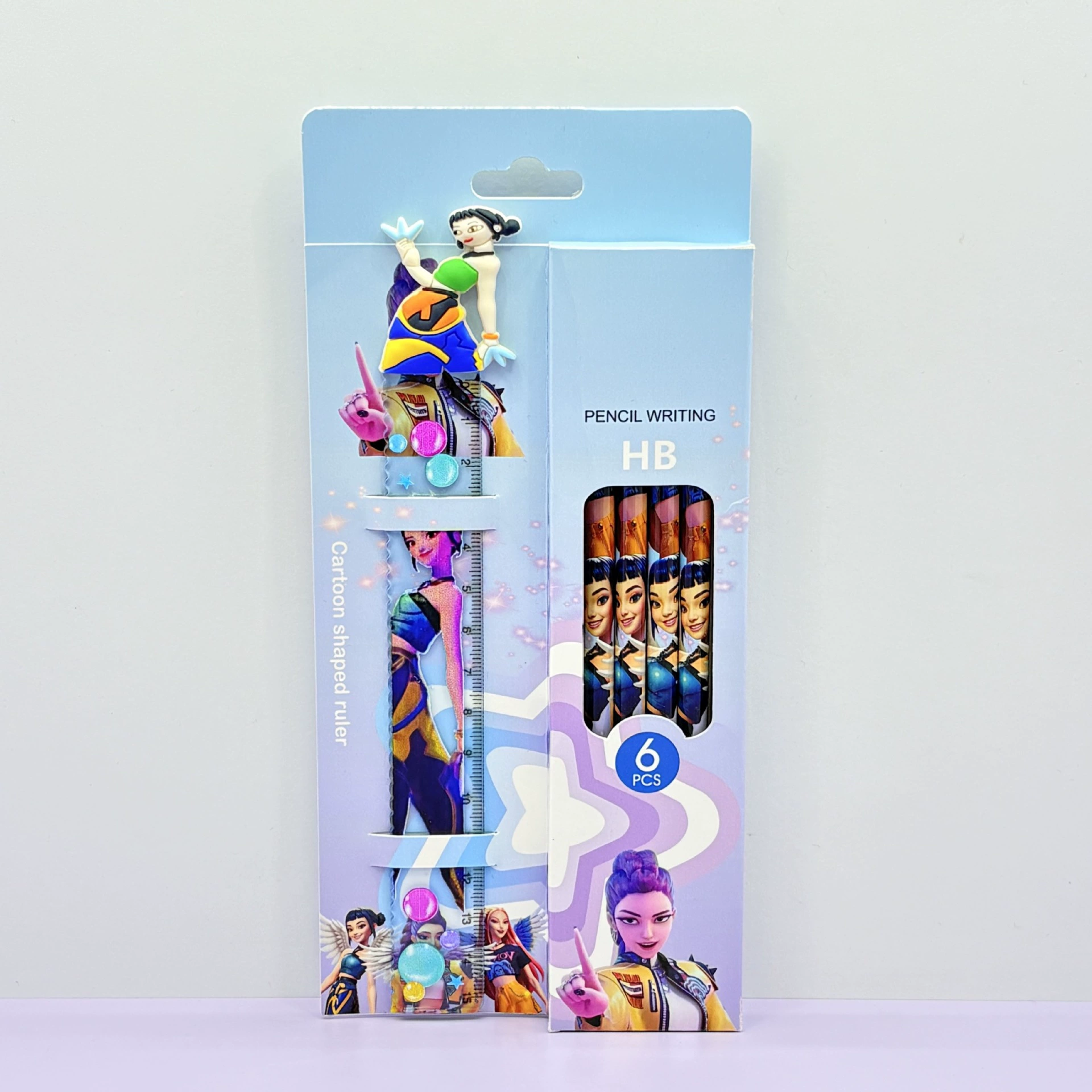 Stationery, set, cartoon ruler for students, new collection