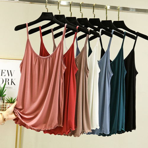 Modest Strapless Tank Top for Women, Summer Outerwear, Large Size Loose Crepe, Sleeveless, Innerwear for Plus Size, Slimming Solid Color Top, Thin