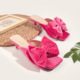 2024 Square toe design with slim heels for external wear, summer bow high heel sandals, size 41-44