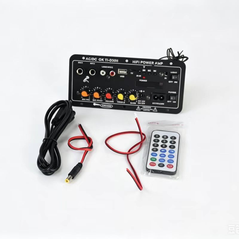 Digital power amplifier 12v24v220v for car and home modification, subwoofer speaker, Bluetooth audio motherboard, microphone