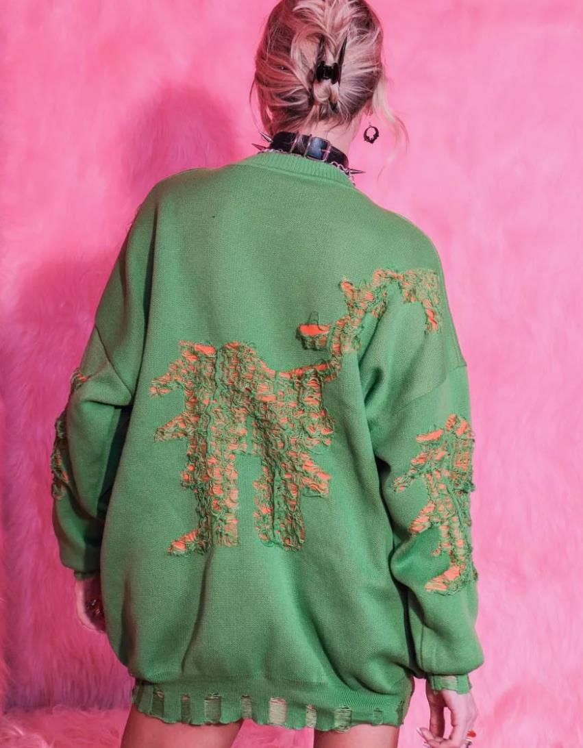 Sieviešu apģērbs Pulovers ar garām piedurknēm Ins Style Meiteņu top trikotāžas džemperis ikdienišķs brīvs, nobružāts džemperis_voghion.com