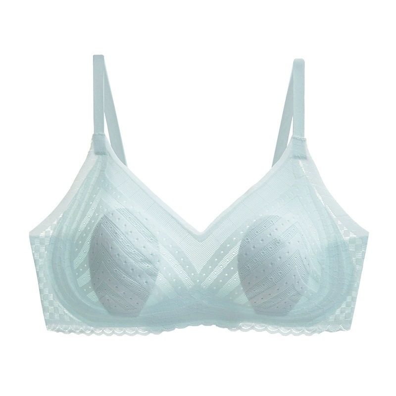 Nuevo sujetador de copa fija de ropa interior sin costuras ultrafino de una pieza para mujer sin aros orejas de conejo, pecho grande, sujetador pequeño