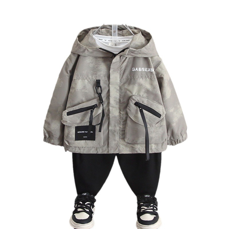 6182 ropa infantil de otoño chaqueta casual 2025 primavera y otoño nuevo chico guapo chaqueta de carga callejera de caída ropa de otoño bebé