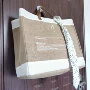 手提购物大容量pu麻布袋