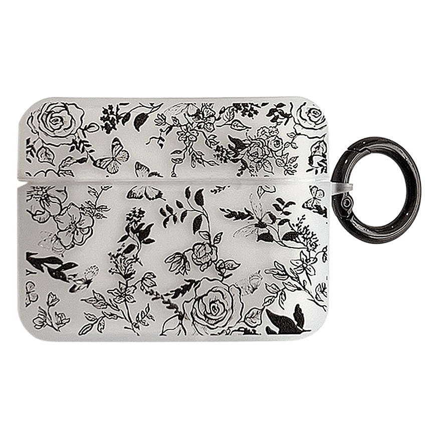 Sketch Rose mariposa para Apple airpodspro 2 funda protectora viento oscuro 1/2 auricular Bluetooth caso 3 Generación