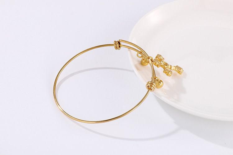 18K Real Gold Plated Plating Material PVD Coated 18K Gold Plated Geometric Titanium Steel Fashion Waterproof Non Tarnish