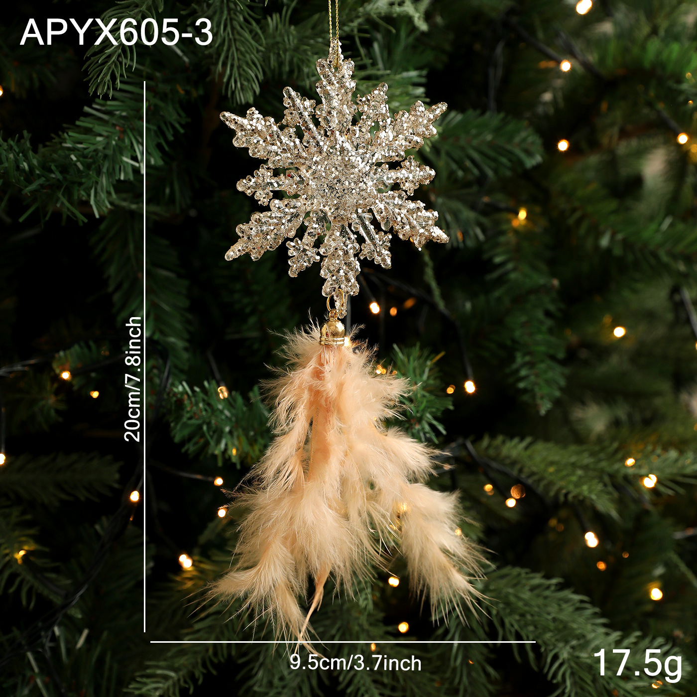 Snowflake Pluma Colgante