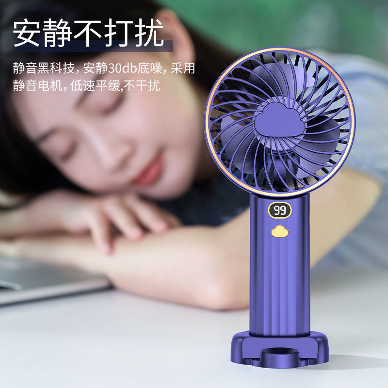 2024 nuevo ventilador de mano pequeño recargable mini ventilador eléctrico de escritorio usb estudiante silencioso y conveniente ventilador portátil