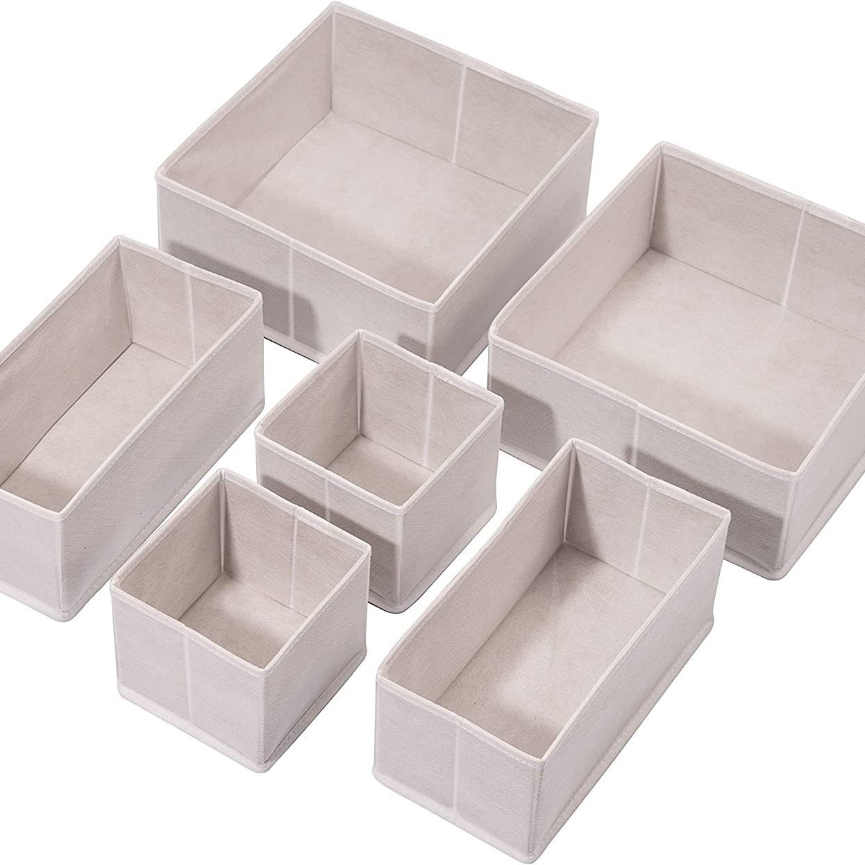 Venta al por mayor Amazon e-commerce 6-pieza cajón plegable ahorro de espacio armario cajón partición caja de almacenamiento