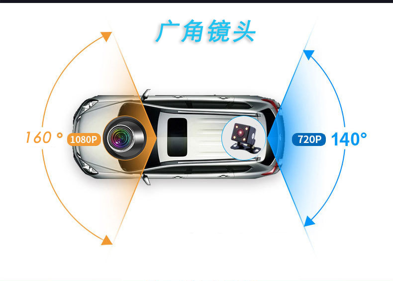 Suitable for 2025 New Rearview Mirror Driving Recorder Car Full-Screen Front and Rear Dual-Camera Ultra-High-Definition Night Vision