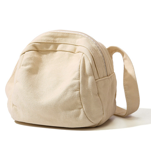 Retro small square bag crossbody canvas bag pure cotton washed cloth bag commuter student class bag simple cloth bag shoulder bag