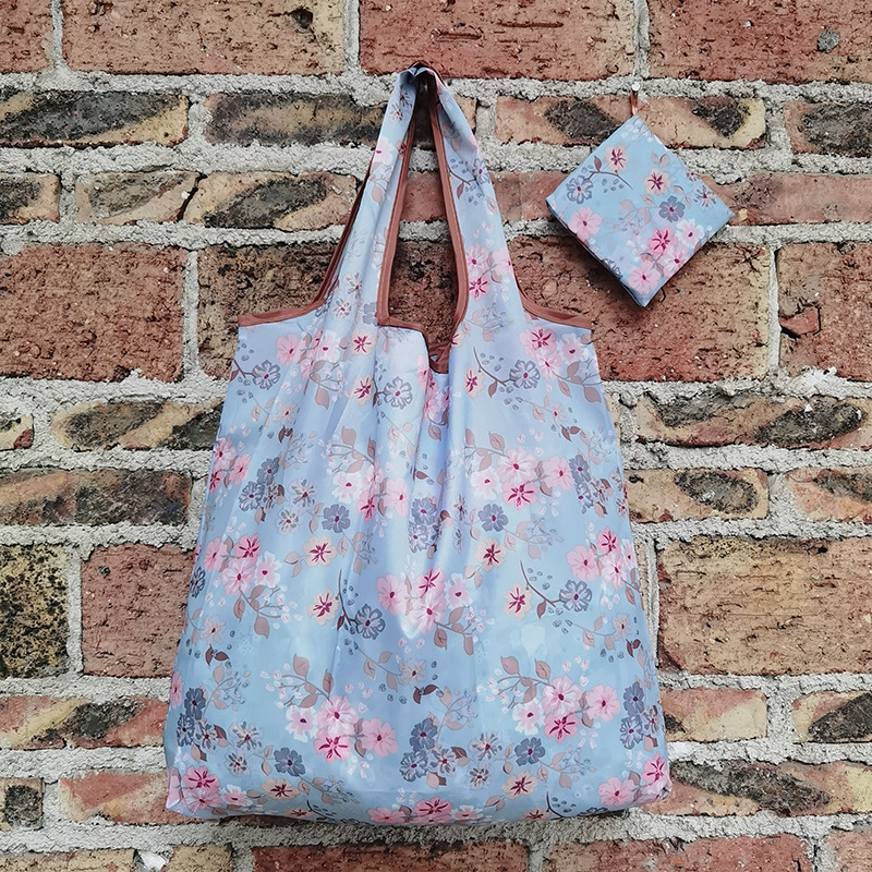 Bolso de compras de supermercado mediano de dibujos animados bolso verde bolso de moda bolso de compras plegable Portátil Bolsa de nylon impermeable image 51