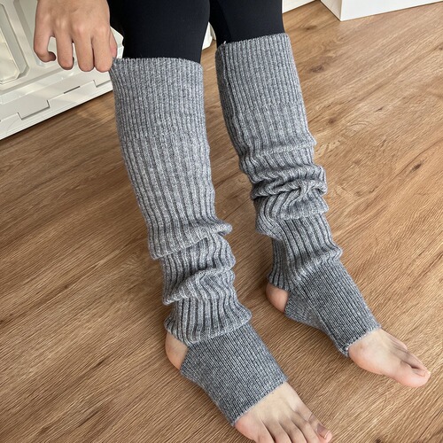 European open heel cashmere socks, yoga leggings for women, simple thickened warm foot covers, Xiaohongshu live broadcast