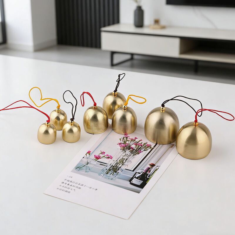 Metal Wind Chime Hanging Decoration Wind Chime Hat Copper Bell Simple Pendant Holiday Small Bell DIY Door Window Christmas Tree Decoration