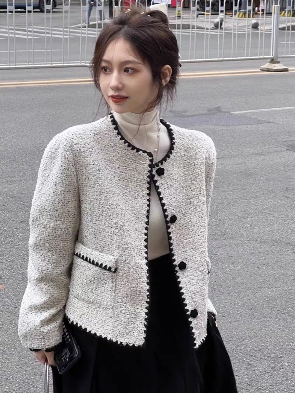 法式小香风短款外套女秋季2025新款高端名媛气质小个子冬季高级感|undefined