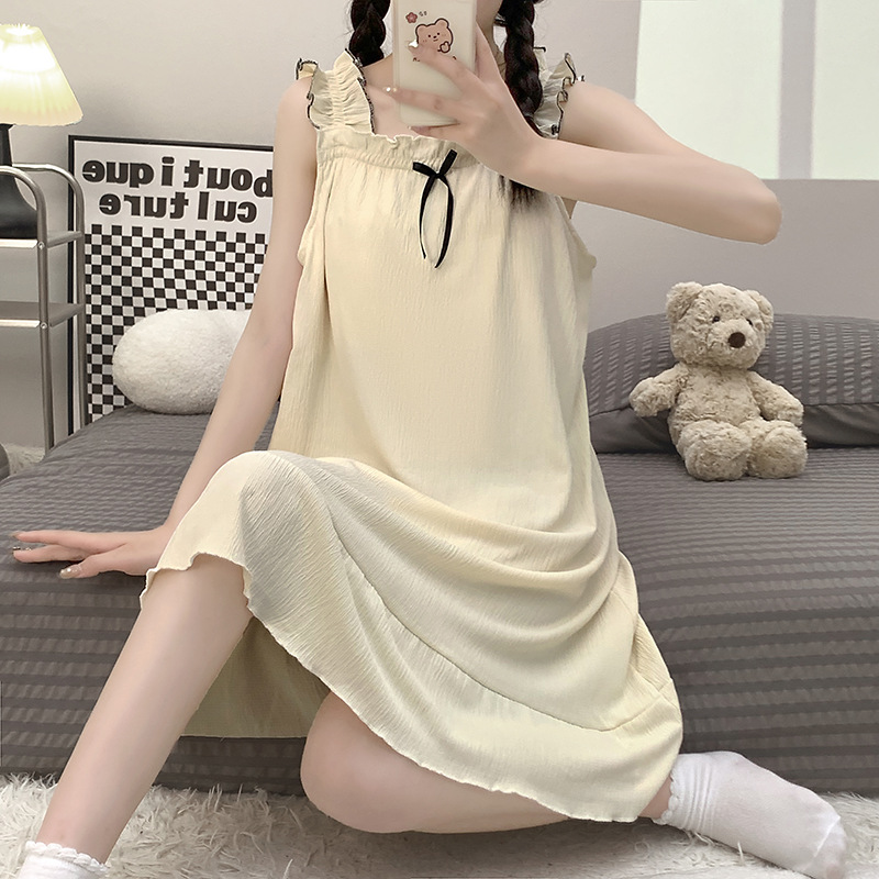 Camisón de verano con almohadilla en el pecho de las mujeres de estilo coreano fresco lindo dulce más el tamaño de grasa MM200 kg casual suelta ropa para el hogar