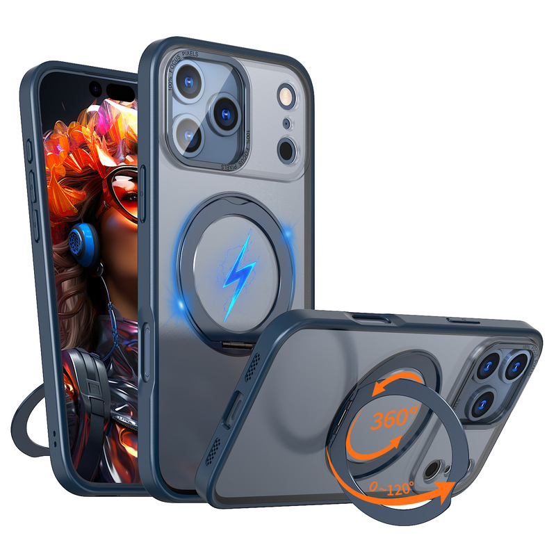 适用iPhone17Pro支点手机壳360旋转磁吸无感支架苹果16防摔保护壳|undefined